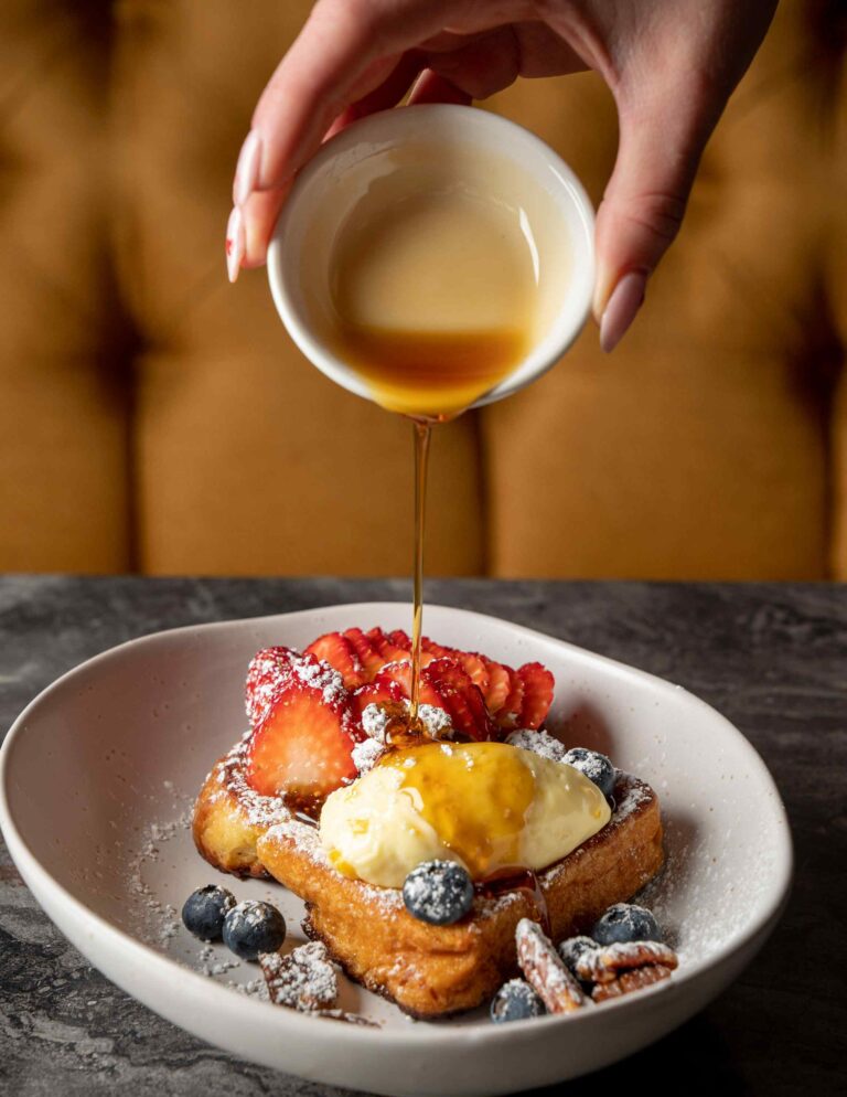 xperience the Charm of Parisian Mornings: French Breakfast in Chatswood Pain Perdu with Seasonal berries, Maple Candied Pecan, Whipped Mascarpone and Maple Syrup