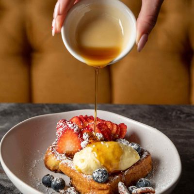 xperience the Charm of Parisian Mornings: French Breakfast in Chatswood Pain Perdu with Seasonal berries, Maple Candied Pecan, Whipped Mascarpone and Maple Syrup